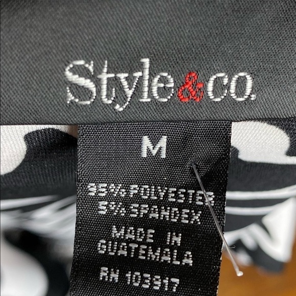 Style & Co. Black & White Floral Dress Size M - Picture 7 of 7